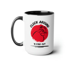 Load image into Gallery viewer, Cluck Around 'N Find out Black Tone Coffee Mugs, 15oz