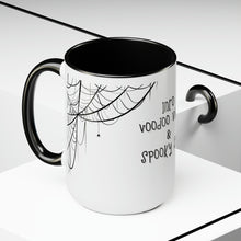 Load image into Gallery viewer, Voodoo Vibes & Spooky Shit Black Accent Coffee Mug, 15oz
