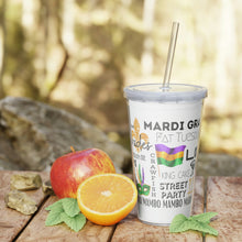 Load image into Gallery viewer, Mardi Gras Feelz Plastic Tumbler with Straw 20oz