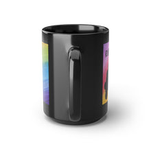 Load image into Gallery viewer, Runnin On Caffeine And Crayons Black Mug, 15oz