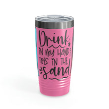 Load image into Gallery viewer, Drink in my Hand, Toes in the Sand Ringneck Tumbler, 20oz