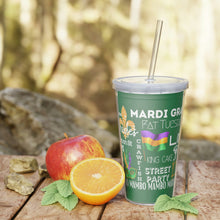 Load image into Gallery viewer, Mardi Gras Feelz (Green) Plastic Tumbler with Straw 20oz