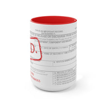 Load image into Gallery viewer, DD214 R.E.D. Red Two-Tone Mugs, 15oz