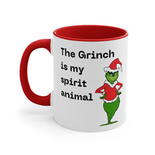 Load image into Gallery viewer, The Grinch is my Spirit Animal Red Accent Mug 11oz