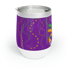 Load image into Gallery viewer, Mardi Gras Mask Chill Wine Tumbler 12oz