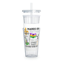 Load image into Gallery viewer, Mardi Gras Feelz Plastic Tumbler with Straw 20oz