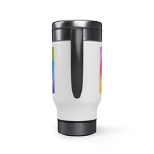 Load image into Gallery viewer, Runnin On Caffeine and Crayons Stainless Steel Travel Mug with Handle, 14oz