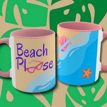 Load image into Gallery viewer, Beach Please Pink Accent Mug, 11oz