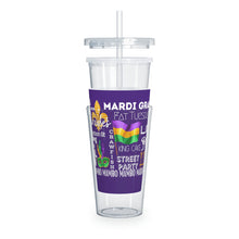 Load image into Gallery viewer, Mardi Gras Feelz (Purple) Plastic Tumbler with Straw 20oz