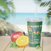 Load image into Gallery viewer, Mardi Gras Feelz (Green) Plastic Tumbler with Straw 20oz
