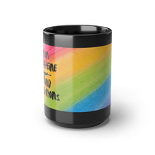 Load image into Gallery viewer, Runnin On Caffeine And Crayons Black Mug, 15oz
