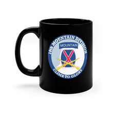 Load image into Gallery viewer, 10th Mountain Black Mug 11oz