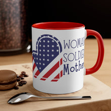 Load image into Gallery viewer, Woman Soldier Mother w/USA heart Accent Coffee Mug, 11oz
