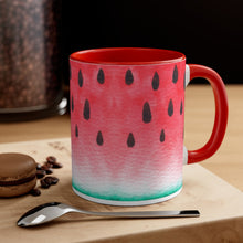 Load image into Gallery viewer, Watermelon Red Accent Mug, 11oz
