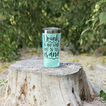 Load image into Gallery viewer, Drink in my Hand, Toes in the Sand Ringneck Tumbler, 20oz