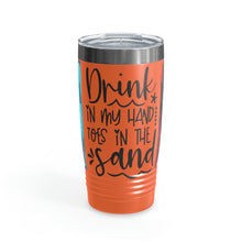 Load image into Gallery viewer, Drink in my Hand, Toes in the Sand Ringneck Tumbler, 20oz