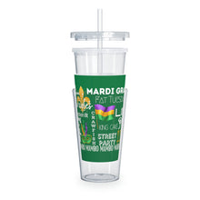Load image into Gallery viewer, Mardi Gras Feelz (Green) Plastic Tumbler with Straw 20oz