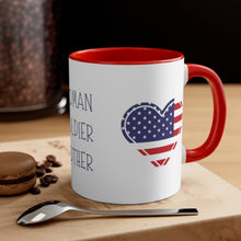 Load image into Gallery viewer, Woman Soldier Mother Red Accent Mug, 11oz