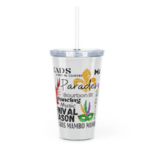 Load image into Gallery viewer, Mardi Gras Feelz Plastic Tumbler with Straw 20oz