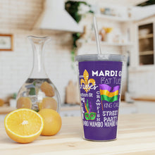 Load image into Gallery viewer, Mardi Gras Feelz (Purple) Plastic Tumbler with Straw 20oz
