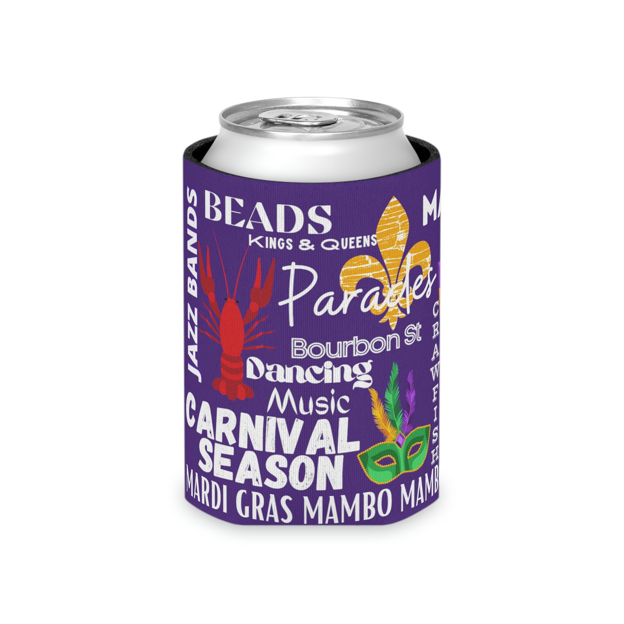 Mardi Gras Feelz (Purple) Can Coozie – CCrowder Co.