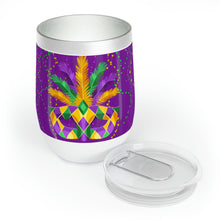 Load image into Gallery viewer, Mardi Gras Mask Chill Wine Tumbler 12oz