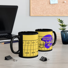 Load image into Gallery viewer, Autumn Leaves, Cool Breeze & Football Please! LSU colors Black Mug 11oz
