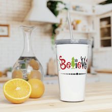 Load image into Gallery viewer, Believe Plastic Tumbler with Straw 20oz