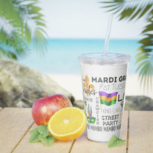 Load image into Gallery viewer, Mardi Gras Feelz Plastic Tumbler with Straw 20oz