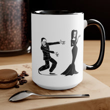 Load image into Gallery viewer, Gomez and Morticia on Two-Tone Coffee Mugs, 15oz