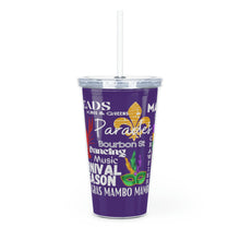 Load image into Gallery viewer, Mardi Gras Feelz (Purple) Plastic Tumbler with Straw 20oz