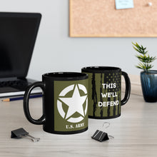 Load image into Gallery viewer, This We'll Defend w/Star Black Mug 11oz