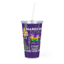 Load image into Gallery viewer, Mardi Gras Feelz (Purple) Plastic Tumbler with Straw 20oz