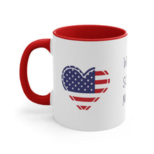 Load image into Gallery viewer, Woman Soldier Mother Red Accent Mug, 11oz