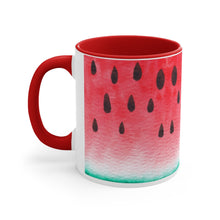 Load image into Gallery viewer, Watermelon Red Accent Mug, 11oz