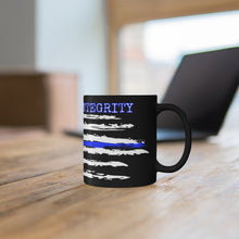 Load image into Gallery viewer, Thin Blue Line Honor & Respect Black Mug 11oz