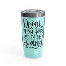 Load image into Gallery viewer, Drink in my Hand, Toes in the Sand Ringneck Tumbler, 20oz