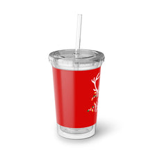 Load image into Gallery viewer, Merry And Bright Red Suave Acrylic Cup 16oz