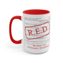 Load image into Gallery viewer, DD214 R.E.D. Red Two-Tone Mugs, 15oz