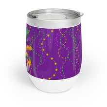 Load image into Gallery viewer, Mardi Gras Mask Chill Wine Tumbler 12oz