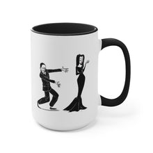 Load image into Gallery viewer, Gomez and Morticia on Two-Tone Coffee Mugs, 15oz