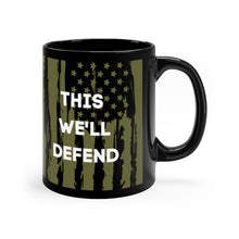 Load image into Gallery viewer, This We'll Defend w/Star Black Mug 11oz