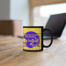 Load image into Gallery viewer, Autumn Leaves, Cool Breeze & Football Please! LSU colors Black Mug 11oz