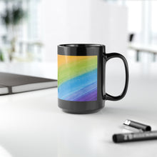 Load image into Gallery viewer, Runnin On Caffeine And Crayons Black Mug, 15oz