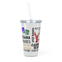 Load image into Gallery viewer, Mardi Gras Feelz Plastic Tumbler with Straw 20oz
