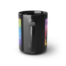 Load image into Gallery viewer, Runnin On Caffeine And Crayons Black Mug, 15oz
