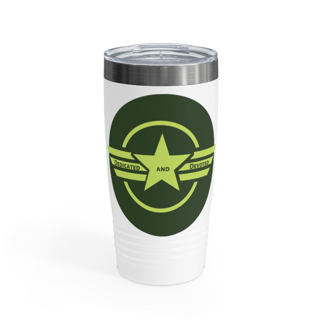 DAD: Dedicated And Devoted (2 colors) Ringneck Tumbler, 20oz