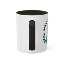 Load image into Gallery viewer, Dead Inside But Caffeinated Black Accent Mug, 11oz
