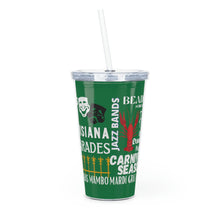 Load image into Gallery viewer, Mardi Gras Feelz (Green) Plastic Tumbler with Straw 20oz
