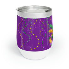 Load image into Gallery viewer, Mardi Gras Mask Chill Wine Tumbler 12oz
